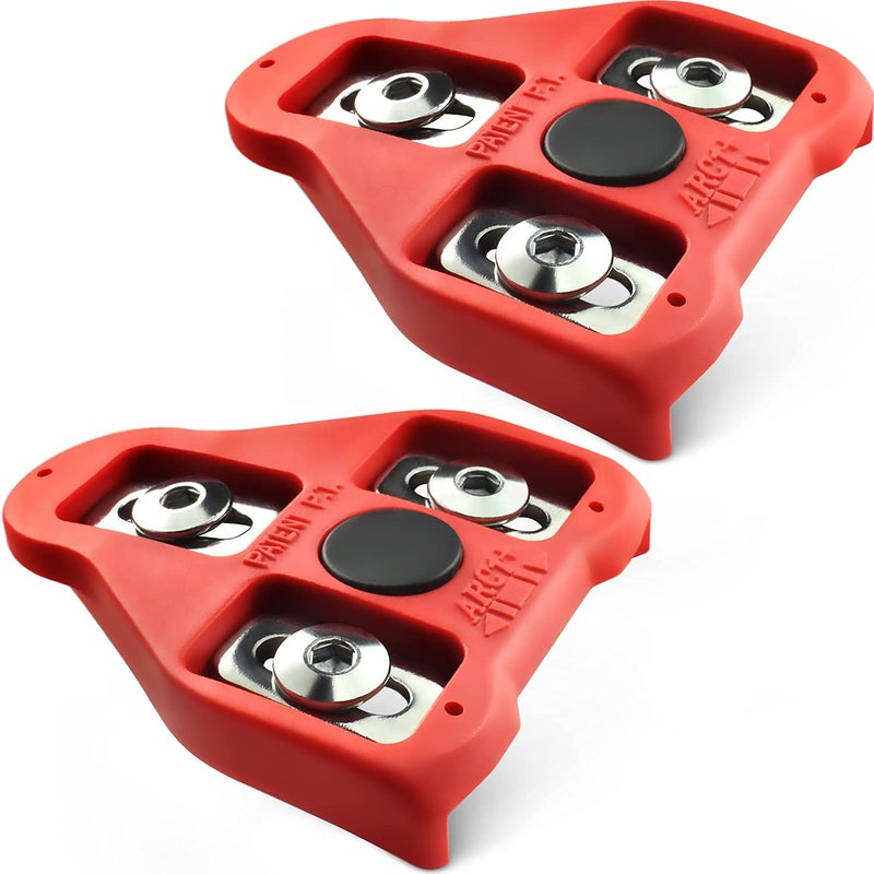 MARQUE Look Delta Compatible Cleats - 9 Degree Float Red Cleat Set for Peloton Indoor Cycling and Outdoor Road Cycling Designed for Women and Men Clipless Spinning and Cycle Shoes (9 Degree - 1 Pair) - Image 1